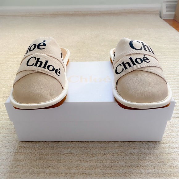 NWT Chloe Woody suede slippers size 10 - Picture 6 of 16
